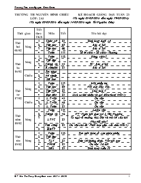 Kế hoạch giảng dạy Lớp 2 - Tuần 23 - Năm học 2015-2016 - Hồ Thị Thùy Dung