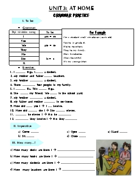 Lesson Plan English 6 - Unit 3: At home - Grammar Practice