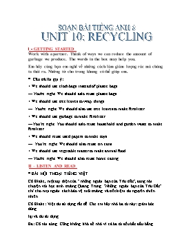 Soạn bài Tiếng anh 8 - Unit 10: Recycing