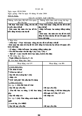 Giáo án các môn Lớp 4 - Tuần 10 - Năm học 2014-2015