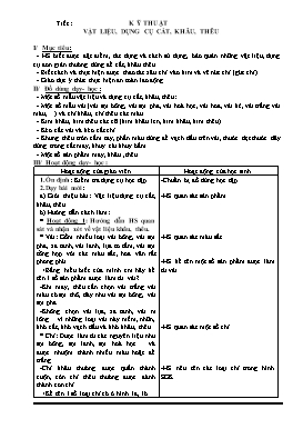 Giáo án Kĩ thuật Lớp 4 - Chương trình cả năm