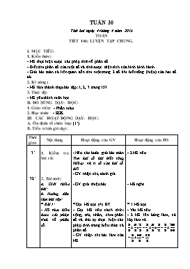 Giáo án Lớp 4 - Tuần 30, Tiết 146: Luyện tập chung - Năm học 2015-2016