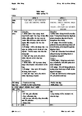 Giáo án lớp ghép 3+4 - Tuần 1 - Năm học 2015-2016 - Nguyễn Văn Hùng