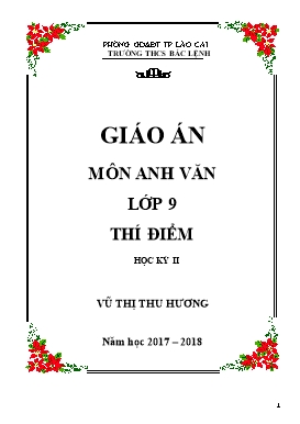 Giáo án Tiếng Anh Lớp 9 - Học kỳ II - Năm học 2019-2020 - Vũ Thị Hương