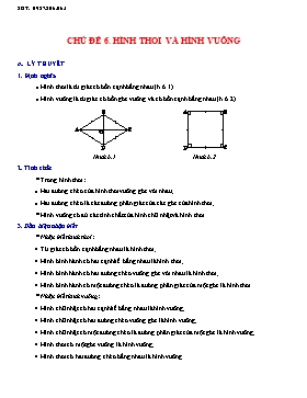 Chuyên đề ôn tập môn Hình học - Chủ đề 6: Hình thoi và hình vuông