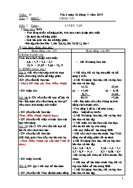 Giáo án các môn Lớp 5 - Tuần 11 - Năm học 2019-2020