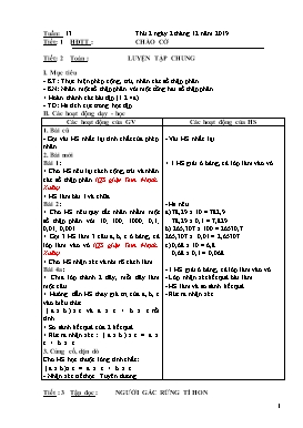 Giáo án các môn Lớp 5 - Tuần 13 - Năm học 2019-2020