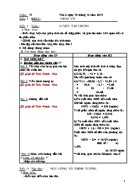 Giáo án các môn Lớp 5 - Tuần 17 - Năm học 2019-2020