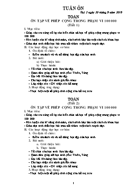 Giáo án môn Toán + Tiếng Việt Lớp 4 - Năm học 2018-2020