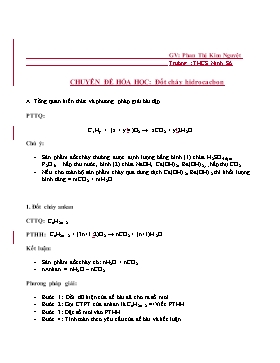 Tài liệu ôn tập môn Hóa học Lớp 9 - Chuyên đề: Đốt cháy Hidrocacbon - Phan Thị Kim Nguyệt