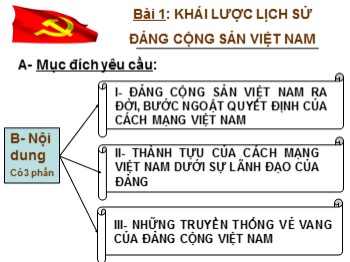 Bài giảng Lịch sử Đảng Cộng sản Việt Nam - Bài 1: Khái lược Lịch sử Đảng Cộng sản Việt Nam