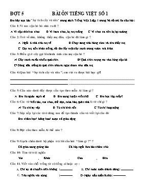 Bài ôn tập số 1 môn Toán + Tiếng Việt Lớp 2 - Đợt 5