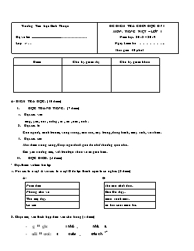 Đề kiểm tra cuối học kỳ I môn Tiếng Việt Lớp 1 - Đề 20 - Năm học 2018-2019 - Trường TH Bình Thuận (Có ma trận và đáp án)