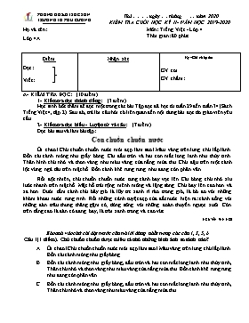 Đề kiểm tra cuối học kỳ II môn Tiếng Việt Lớp 4+5 - Năm học 2019-2020 - Trường TH Phú Cường