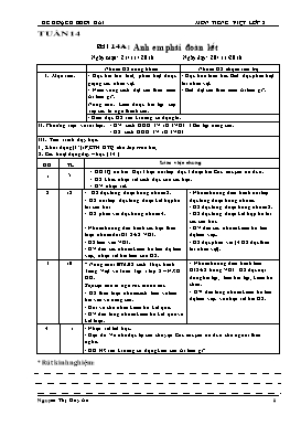 Giáo án buổi chiều môn Tiếng Việt Lớp 2 - Tuần 14 - Năm học 2016-2017 - Nguyễn Thị Duy An