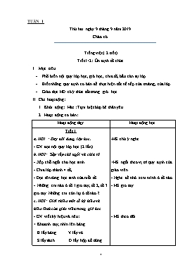 Giáo án Các môn học Lớp 1 Tuần 1 - Năm học 2019-2020