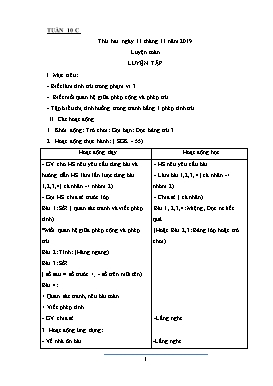 Giáo án Các môn học Lớp 1 - Tuần 10 - Năm học 2019-2020 (Bản 2 cột)