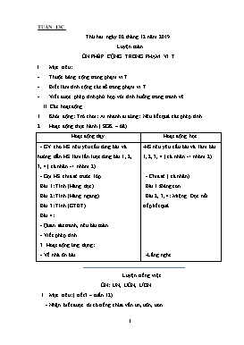 Giáo án Các môn học Lớp 1 - Tuần 13 - Năm học 2019-2020 (Bản 2 cột)