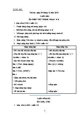 Giáo án Các môn học Lớp 1 - Tuần 14 - Năm học 2019-2020 (Bản 2 cột)