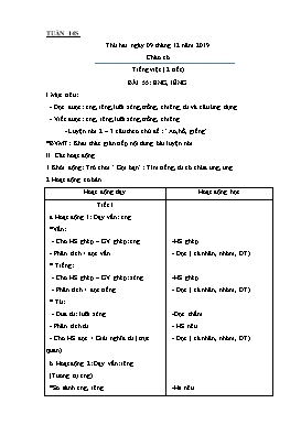 Giáo án Các môn học Lớp 1 - Tuần 14 - Năm học 2019-2020