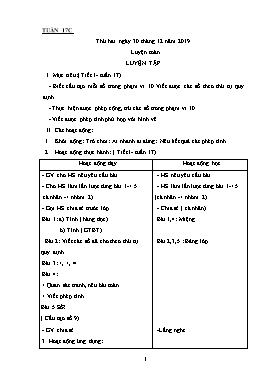 Giáo án Các môn học Lớp 1 - Tuần 17 - Năm học 2019-2020