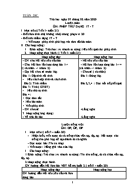 Giáo án Các môn học Lớp 1 - Tuần 21 - Năm học 2019-2020 (Bản 2 cột)