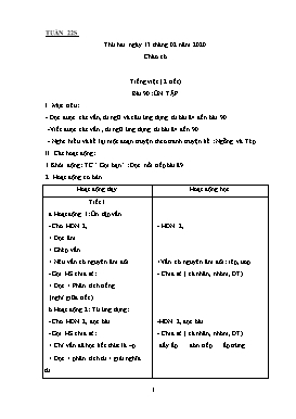 Giáo án Các môn học Lớp 1 - Tuần 22 - Năm học 2019-2020 (Bản 2 cột)