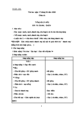 Giáo án Các môn học Lớp 1 - Tuần 23 - Năm học 2019-2020 (Bản 2 cột)