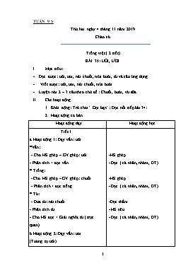 Giáo án Các môn học Lớp 1 - Tuần 9 - Năm học 2019-2020