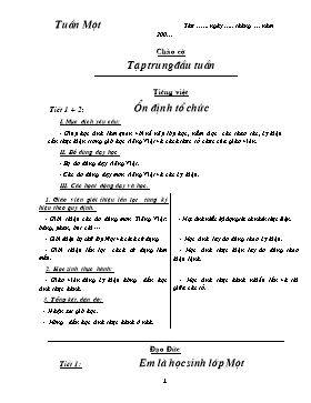 Giáo án các môn Lớp 1 - Tuần 1 đến 6