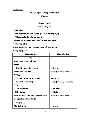 Giáo án Các môn Lớp 1 - Tuần 19 - Năm học 2019-2020 (Bản 2 cột)