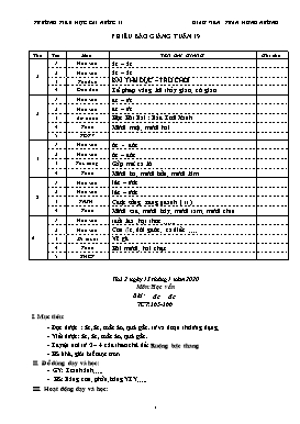 Giáo án Các môn Lớp 1 - Tuần 19 - Năm học 2019-2020 - Trần Hồng Nương