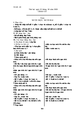 Giáo án Các môn Lớp 1 - Tuần 19 - Năm học 2019-2020