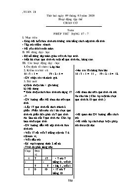 Giáo án Các môn Lớp 1 - Tuần 21 - Năm học 2019-2020