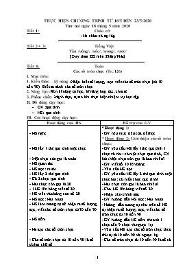 Giáo án Các môn Lớp 1 - Tuần 22 - Năm học 2019-2020 (Bản 2 cột)