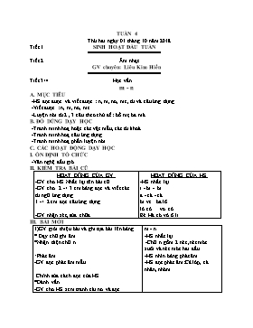 Giáo án Các môn Lớp 1 - Tuần 4 - Năm học 2018-2019