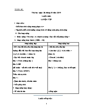 Giáo án Các môn Lớp 1 - Tuần 8 - Năm học 2019-2020