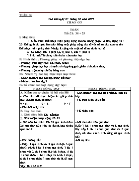 Giáo án Các môn Lớp 2 - Tuần 5 - Năm học 2019-2020 (Bản 2 cột)