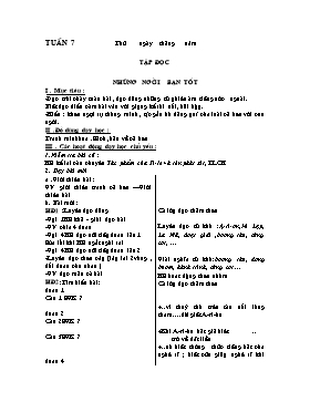 Giáo án các môn Lớp 5 - Tuần 7 (Bản 2 cột)