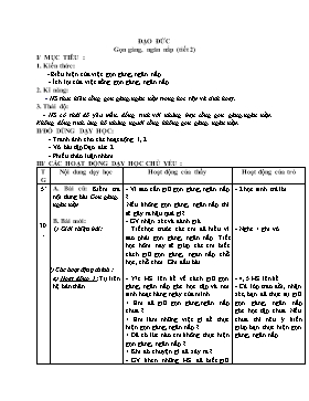 Giáo án Đạo đức Lớp 2 - Bài: Gọn gàng, ngăn nắp (Tiết 2)