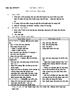 Giáo án Đạo đức Lớp 5 - Tuần 1 - Năm học 2019-2020