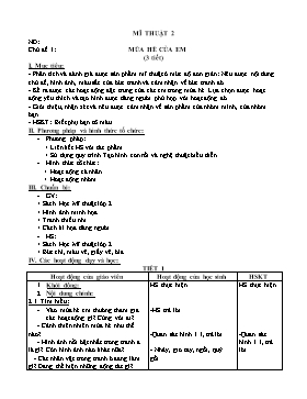 Giáo án dạy theo chủ đề Mĩ thuật Khối 2 - Chủ đề 1 đến 6