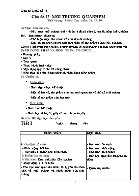 Giáo án dạy theo chủ đề Mĩ thuật Khối 2 - Chủ đề 12: Môi trường quanh em
