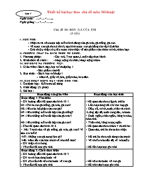 Giáo án dạy theo chủ đề môn Mỹ thuật cấp Tiểu học - Chủ đề 10