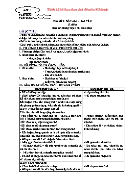 Giáo án dạy theo chủ đề môn Mỹ thuật cấp Tiểu học - Chủ đề 2