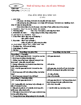 Giáo án dạy theo chủ đề môn Mỹ thuật cấp Tiểu học - Chủ đề 8