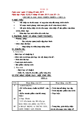 Giáo án dạy theo chủ đề Mỹ thuật Khối 2 - Tuần 23 - Năm học 2018-2019