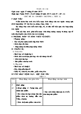 Giáo án dạy theo chủ đề Mỹ thuật Khối 2 - Tuần 33+34 - Năm học 2018-2019