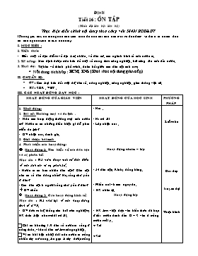 Giáo án Địa lý Lớp 5 - Tiết 16: Ôn tập - Năm học 2015-2016