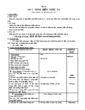 Giáo án Địa lý Lớp 5 - Tiết 5: Vùng biển nước ta